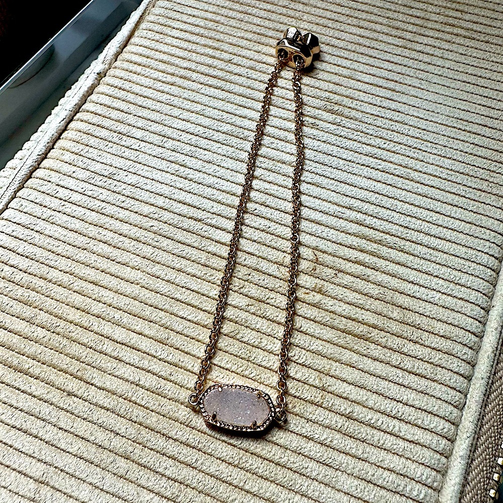 eEUC Kendra Scott rose gold white druzy bracelet
